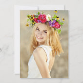 Modern Floral Afstuderen Uitnodigingsfotokaart Kaart (Achterkant)