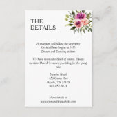 Modern Floral Ampersand Plum Pink Peach & Black Informatiekaartje (Voorkant)