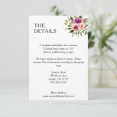 Modern Floral Ampersand Plum Pink Peach & Black Informatiekaartje (Staand voorkant)