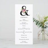Modern Floral Ampersand Plum Pink Peach & Black Programmakaart (Staand voorkant)