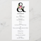 Modern Floral Ampersand Plum Pink Peach & Black Programmakaart (Voorkant)