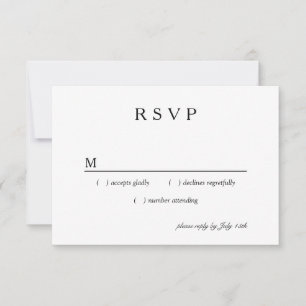 Modern Floral Ampersand Plum Pink Peach & Black RSVP Kaartje