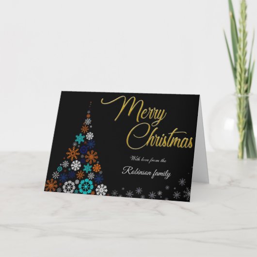 Modern, Floral and Bold Christmas Card Bedankkaart (Voorkant)