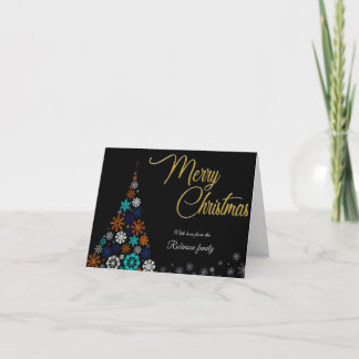 Modern, Floral and Bold Christmas Card Kaart