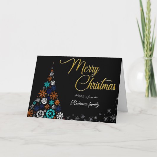 Modern, Floral and Bold Christmas Card Kaart (Voorkant)