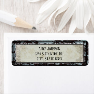 Modern Floral and Lace Retour Adres Label