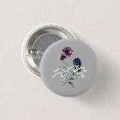 Modern Floral Aquarius Zodiac Sign Ronde Button 3,2 Cm (Voorkant /achterkant)