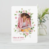 Modern Floral Arch Lijst Afstuderen Fotouitnodigin Kaart (Staand voorkant)