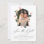 Modern Floral Arch Lijst Save the Date Photo (Voorkant)