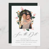 Modern Floral Arch Lijst Save the Date Photo (Voorkant / Achterkant)