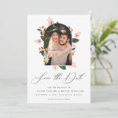 Modern Floral Arch Lijst Save the Date Photo (Staand voorkant)