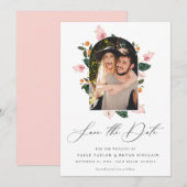Modern Floral Arch Lijst Save the Date Photo (Voorkant / Achterkant)
