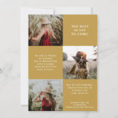 Modern Floral Arched Photo Afstuderen Aankondiging (Achterkant)