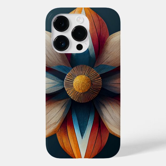 Modern Floral Art stijlvol elegant wooden botanisc Case-Mate iPhone Case (Achterkant)