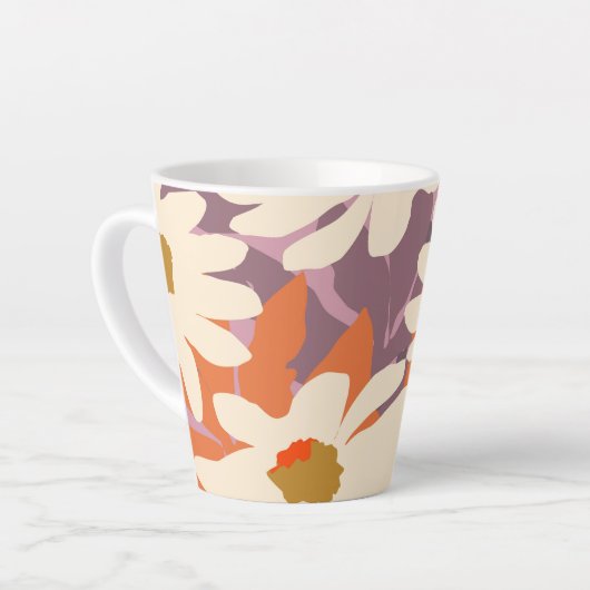 Modern Floral Artistic Daisies Natuur Home Decor Latte Mok (Linkerhoek)