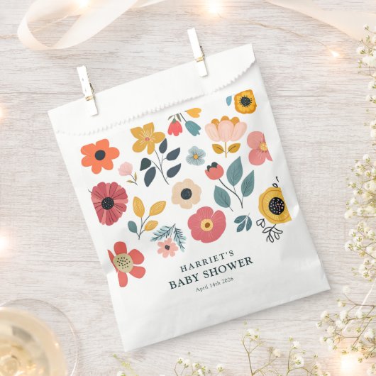 Modern Floral Baby Shower Bedankzakje (Geknipt)