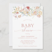 Modern Floral Baby shower | Boho Baby shower Invit Kaart (Voorkant)