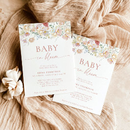 Modern Floral Baby shower | Boho Baby shower Kaart