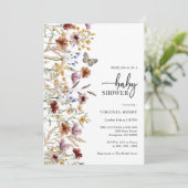 Modern Floral Baby shower Kaart (Staand voorkant)