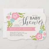 Modern Floral Baby shower Kaart (Voorkant)