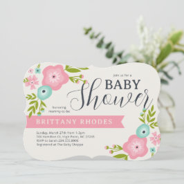 Modern Floral Baby shower Kaart