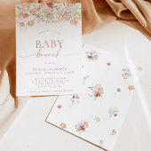 Modern Floral Baby shower, Meisje Roze Baby Brunch Kaart