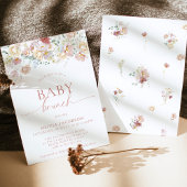 Modern Floral Baby shower, Meisje Roze Baby Brunch Kaart