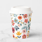 Modern Floral Baby Shower Papieren Bekers (Links)