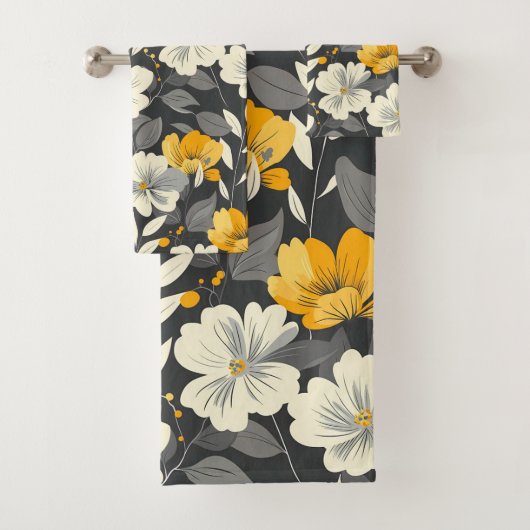 Modern Floral Bad Handdoek (Insitu)