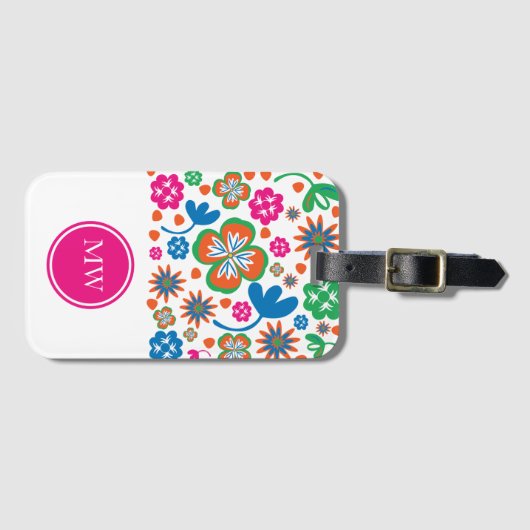 Modern Floral Bagagelabel (Voorkant (horizontaal))