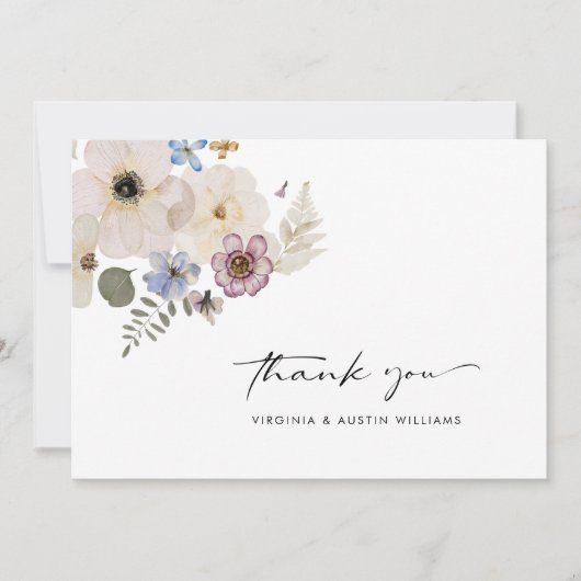 Modern Floral Bedankkaart (Voorkant)