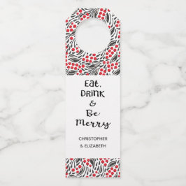 Modern Floral Berries Holiday Gift Flessenhanger