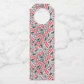 Modern Floral Berries Holiday Gift Flessenhanger (Achterkant)