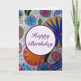 Modern Floral Birthday Card Kaart