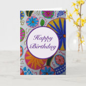 Modern Floral Birthday Card Kaart (Gele Bloem)