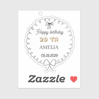 Modern Floral Birthday | Elegant Flower Design  Sticker