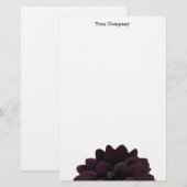 Modern Floral Black Dahlia Flower Briefpapier (Voorkant / Achterkant)