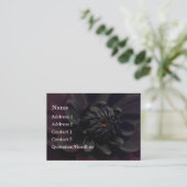 Modern Floral Black Dahlia Flower Visitekaartje (Staand voorkant)