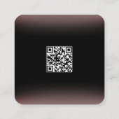 Modern Floral Black met QR-code Vierkante Visitekaartje (Achterkant)