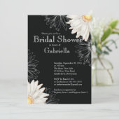 Modern Floral Black White Daisy Vrijgezellenfeest Kaart (Staand voorkant)