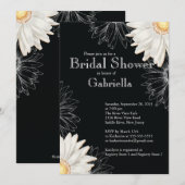 Modern Floral Black White Daisy Vrijgezellenfeest Kaart (Voorkant / Achterkant)