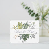 Modern Floral | Blauw en groen | Datum opslaan (Staand voorkant)