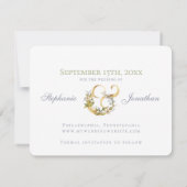 Modern Floral | Blauw en groen | Datum opslaan (Achterkant)