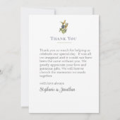 Modern Floral |Blauw en groen met Ampersand Weddin Bedankkaart (Achterkant)