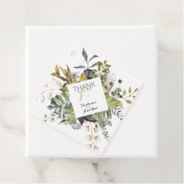 Modern Floral | Blauw- en groene vetmerken Bedankjes Labels