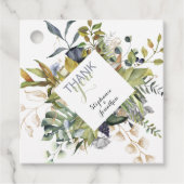 Modern Floral | Blauw- en groene vetmerken Bedankjes Labels (Voorkant)