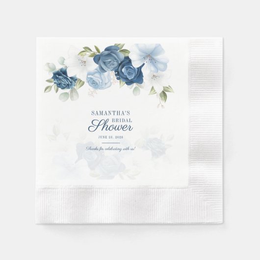 Modern Floral Bloom Eucalyptus Script Paper Servet (Voorkant)