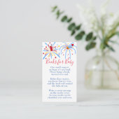 Modern Floral Blue Boy boekt Baby shower Informatiekaartje (Staand voorkant)