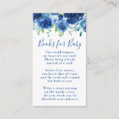 Modern Floral Blue Boy boekt Baby shower Informatiekaartje (Voorkant)