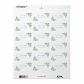 Modern Floral Blue Hydrangea Waterverf Adres Etiket (Full Sheet)
